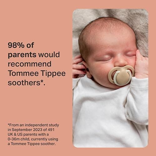 Tommee Tippee Newborn Soothers, 0-2 Months, Muted Colours, Matte Texture, Symmetrical Design, Pack of 6 thumbnail 3