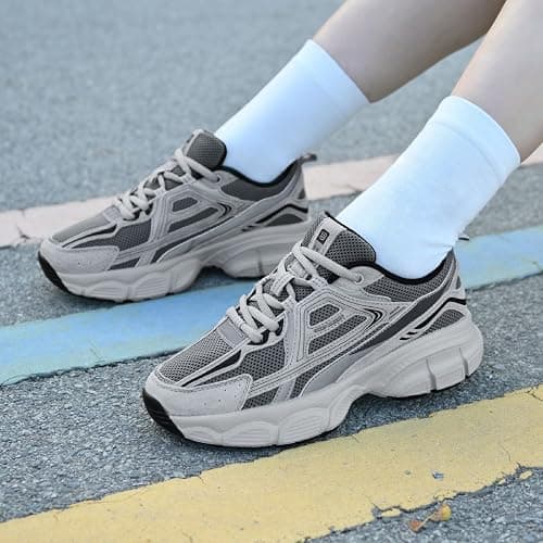 BAASPLOA Women's Chunky Fashion Sneakers Casual Sports Shoes Mesh Breathable Athletic Gym Workout Tennis Shoe Platform Thick Walking Shoes thumbnail 2