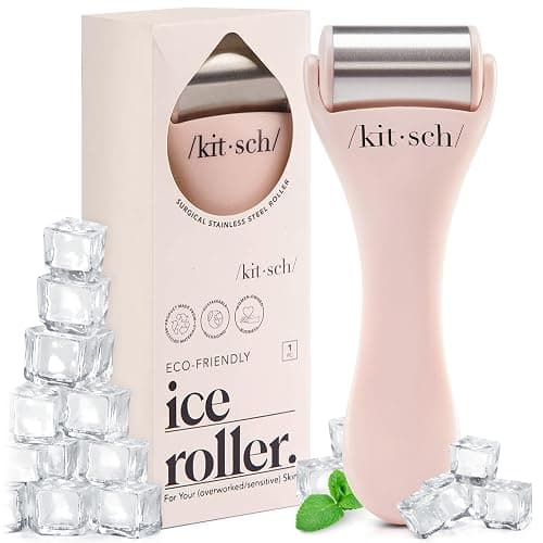 Kitsch Ice Roller for Face – Stainless Steel Ice Face Roller to Reduce Puffiness, Redness & Headaches – Cooling Facial Roller for Skin Care, Irritation Relief & Spa-Like Experience at Home-Pink - Image 1