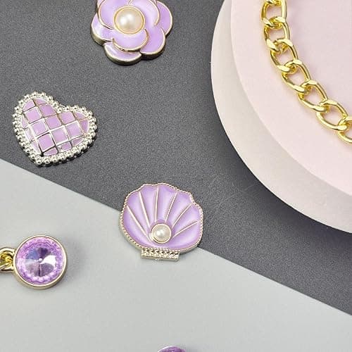 20pcs Bling Gems Plastic Butterfly Flower Sparkling Rhinestones Pearl DIY Shoe Decoration Charms for Women's Party Favor thumbnail 7