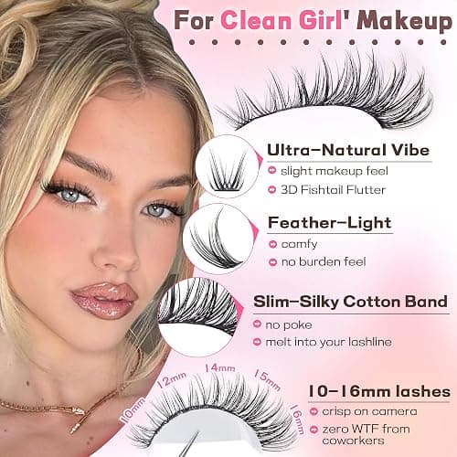 Goddvenus Eyelash Extensions Wispy Natural DIY C Curl Individual Lashes Clusters Black 10-16mm 300pcs thumbnail 2