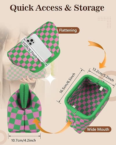 bohunono Woven Clutch Purses for Woman,Summer Beach Purse for Vacation, Woven Striped Dumpling Bag,Crochet Evening Handbag thumbnail 5