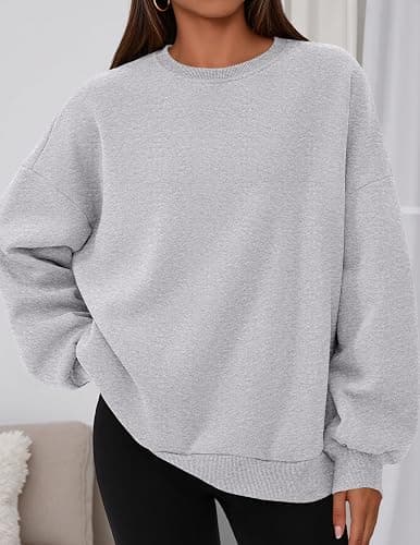 PRETTYGARDEN Womens Oversized Crewneck Sweatshirt | Soft Fleece Lined Long Sleeve Pullover, Loose Casual Fit, Workout Lounge Wear Daily Airport Outfits, 2026 Fall Winter Fashion thumbnail 5