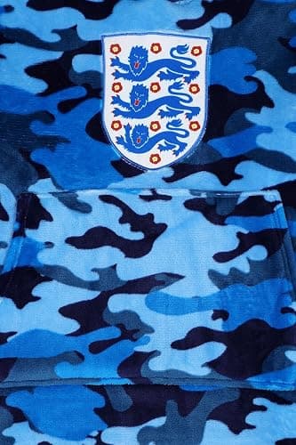 England Football Team Boys Girls Camouflage Fully Lined Luxury Fleece Hoodie, Oversized Kids Fleece Blanket Hoody thumbnail 3