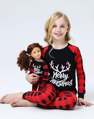 Babyroom Girls Pajamas Matching Doll Pjs Toddler Kids Cotton Sleepwear Christmas Clothes thumbnail 3