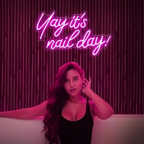 Kavaas Yay It's Nail Day Neon Sign - Neon Sign for Salon Bar, Beauty Room, Bedroom - Great Gift for Nail Tech Girls, Christmas, Birthday thumbnail 8