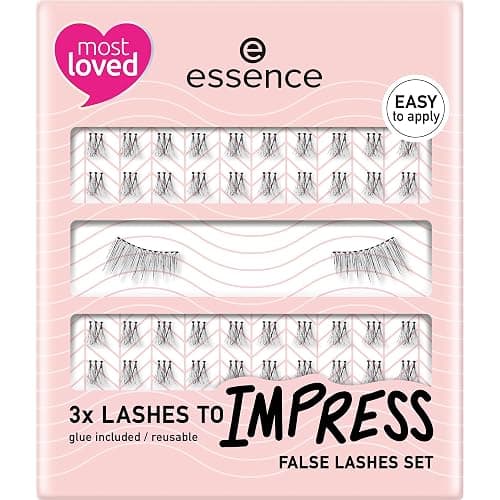 Essence Lashes to Impression, set di 3 ciglia finte 01, ciglia finte, nero, vegano, senza nanoparticelle, senza profumo, senza olio, confezione da 1 (3 paio) - Image 1