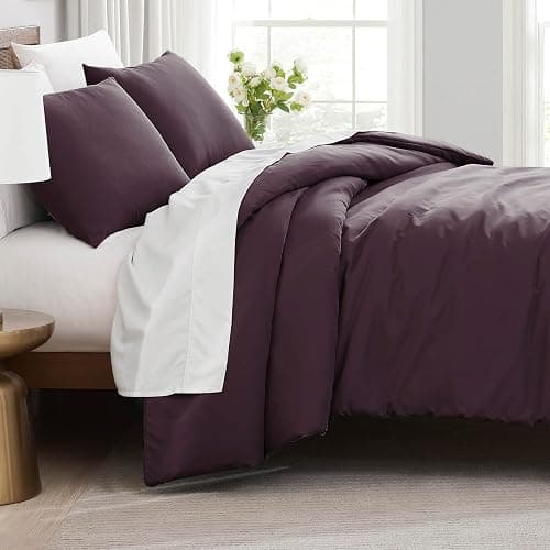 Southshore Fine Living, Inc. Oversized XL/Twin Duvet Cover Set Ultra-Soft Brushed Microfiber Comforter Cover Zipper Closure Includes 1 Twin Duvet & 1 Pillow Sham Wrinkle-Resistant, Purple - Image 1