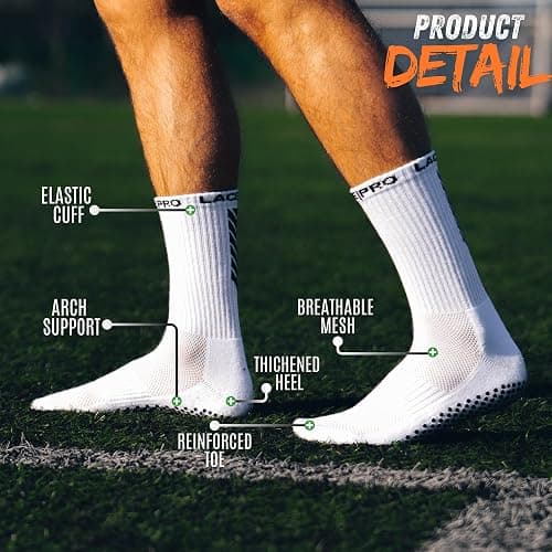LACE|PRO Grip Socks for Football – Anti-Slip Silicone Traction Socks for Soccer, Running, Yoga, Pilates & Training – Unisex Performance Grip Socks thumbnail 4