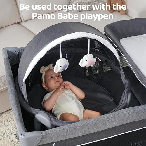 Pamo babe Portable Bassinet and Play Space Baby Dome with Toys and Canopy Travel Crib for Newborn thumbnail 4
