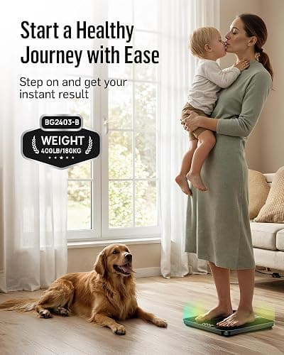 RunStar Digital Bathroom Scale for Body Weight with High Precision, Clear LED Backlight Display, Accurate Scale with 6mm Tempered Glass, 400lb thumbnail 5