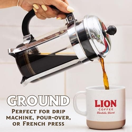 Lion Coffee 24K Gold Roast 100% Kona Ground Coffee, Medium-Light Roast, A Taste of Aloha - 7 Ounce Bag thumbnail 3