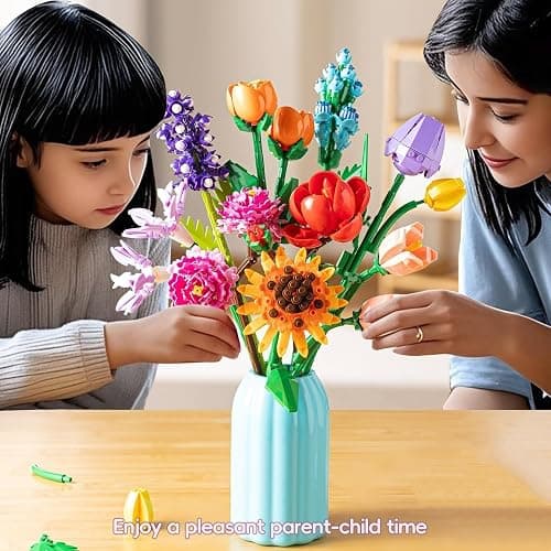 Sawaruita Flowers Bouquet Botanical Building Block Sets for Adult-9 Kind of Wildflowers Botanical Collection with Vase- Plants Toys for Kids Home Decor for Mothers Day,Valentines,Birthday Gifts thumbnail 2