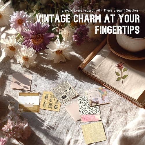 slapaflife 450 PCS Vintage Scrapbook Supplies Junk Journal Supplies, Scrapbook Supplies Kit Include Flowers for Scrapbooking, Planner, Craft Supplies thumbnail 5