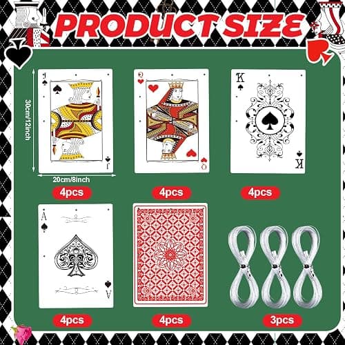 Soulchen 20 Pcs Wonderland Tea Party Decoration Hanging Wonderland Poker Cards Garland Decoration Background for Birthday Baby Shower Party Supplies thumbnail 2