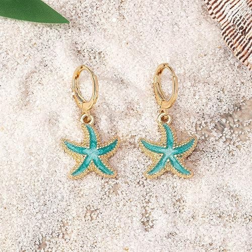 Boho Starfish Sea Star Shell Earrings thumbnail 5