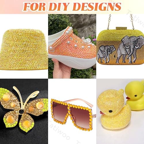 15000Pcs Resin Jelly Rhinestones for Bedazzling, Mixed Size 3/4/5 mm Flatback Gems for Crafting, Yellow Jelly Rhinestones Bedazzler Kit for Book Crafts Clothing Shoes Nail Art Makeup thumbnail 6