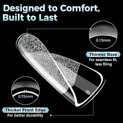 Extra Short Square Nail Tips: XS Short Nail Tips 360PCS Fake Nails 12 Sizes Soft Gel Pre-Shaped Acrylic Clear Square Press on Nails Tips for Nail Extension Home DIY Salon thumbnail 5