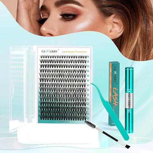 GEMERRY 80D Lash Extension Kit 30D/40D/60D/80D/100D/200D D Curl Lash Clusters Kit Lash Extension Kit DIY Eyelash Extensions Kit at Home Cluster Lashes Kit Beginners (80D,10-18mm) thumbnail 9