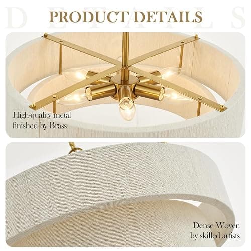 ELYCCUPA 20”Hand Woven Rattan Chandelier Boho Pendant Light Adjustable Coastal Pendant Light for Kitchen Island Dining Living Room, White, UL Listed thumbnail 7