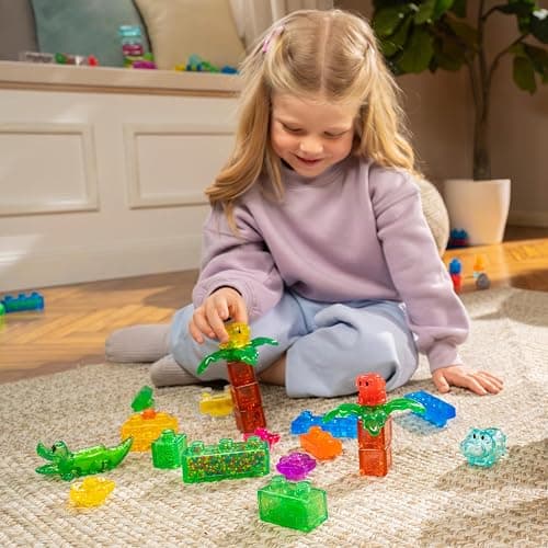 Jelly Blox Jungle Set | 25 Pieces | Toddler & Preschool | Building Blocks Kids Can Squeeze, Stretch, Squish | MESH ACCREDITED | Safety Tested & Ouch-Free | Sensory Play Toy Ages 2+ thumbnail 4