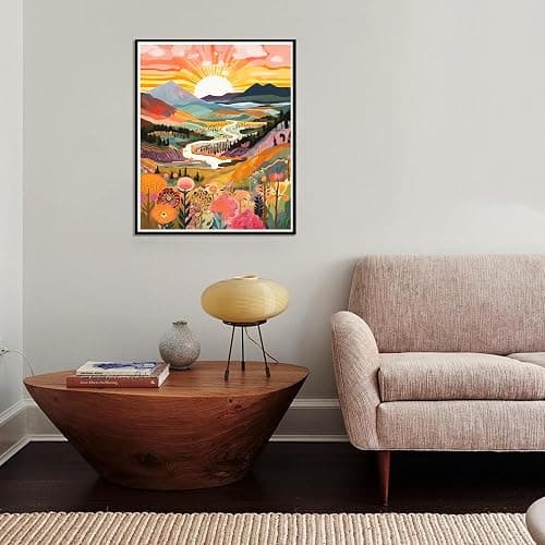 Hongyrjy Sunrise Diamond Painting,Landscape Diamond Art Kits Adults,5d Diamond Painting Kits for Adults,Landscape Gem Art Kits Adult and Crafts Home Decor 12x16inch thumbnail 3