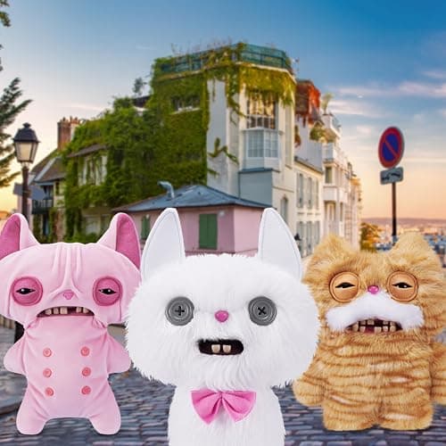 Fuggler Alley Cats 9-Inch Plush Toy (Cheezee) White by ZURU – Funny Ugly Monster Stuffed Animal with Human-Like Teeth, Collectible Plush for Kids, Tweens, Teens, Adults & Cat-Loving Weirdos thumbnail 4
