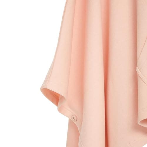 MV Sport Women's Sweatshirt Blanket Poncho Hoodie/Cozy Fleece Pullover Ponchos/Warm Hooded Cape for Women - One Size - Cameo Pink thumbnail 4