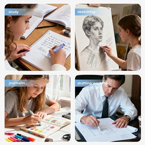 Nicpro 6 Pack Rotary Retractable Erasers, Soft TPE Rubber Twist Eraser | Large Pencil Erasers in Cute Macaron Colors, Clean-Erasing Eraser for Kids & Students, School Office Supplies Stationary Set thumbnail 7
