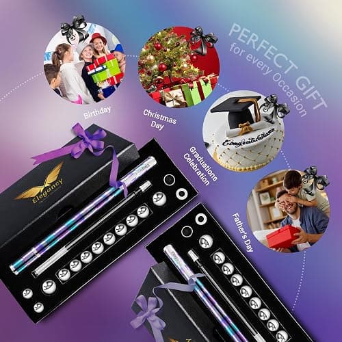 Elegancy Fidget Pen Magnetic Teenage Toys Magnetic Pen Fidget Toy | Stress Relief Multi-functional Ballpoint Pens | Cool Stuff Magnets for Kids Present (Rainbow) thumbnail 7