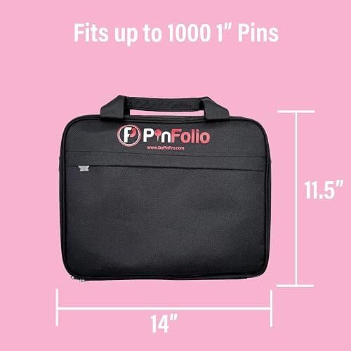 PinFolio Pro Pin Display Bag, Large Sports Pin Book Designed for Storage & Easy Trading Up to 1,000 1-Inch Enamel Pins (Black) thumbnail 5
