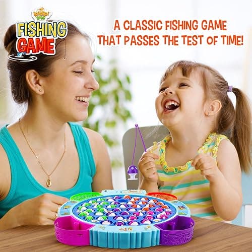 IPIDIPI TOYS Fishing Game for Kids, 45 Fish and 8 Poles - Magnetic Fish Toy with Rotating Board & Music - Motor Skill Activity for Toddlers, Boys & Girls 3+ - Party Favors Stocking Stuffers for Kids thumbnail 5