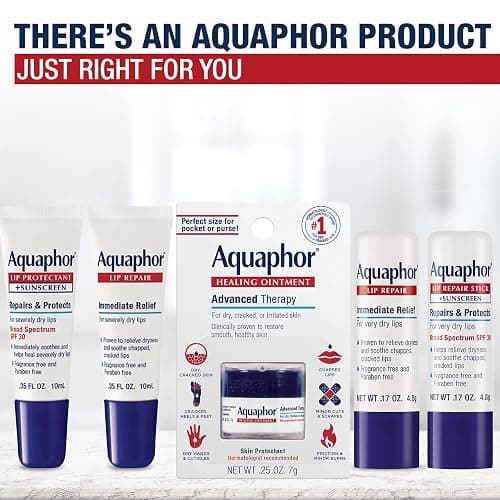 Aquaphor Lip Repair Ointment - Long-lasting Moisture to Soothe Dry Chapped Lips - .35 fl. oz. Tube thumbnail 7