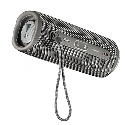 JBL Flip 6 Portable Wireless Speaker | Deep Bass Sound, IP67 Waterproof Rating | Bluetooth Audio for Outdoor, Travel, Beach, Hiking, and Home Use (Gray) with Travel Case + Microfiber Cloth thumbnail 5