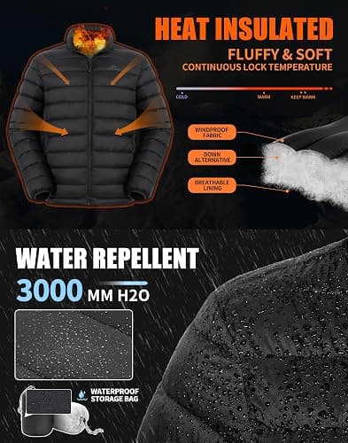 Pioneer Camp Mens Lightweight Packable Puffer Jacket Winter Insulated Puffy Coat Water Repellent Warm Quilted Jackets Travel thumbnail 3