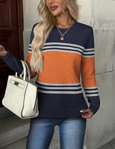 ZEAGOO Womens Sweaters Long Sleeve Tops Crew Neck Knit Pullover Sweaters Fall Fashion 2026 Dressy Casual Basic Clothes thumbnail 2