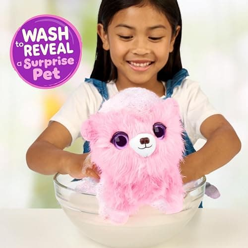 SCRUFFALUVS Pink Surprise Pet, Mystery Plush Toys, Stuffed Animals, Wash to Reveal 1 of 3 Rescue Pets: Puppy, Bunny, or Kitty - Includes 8.7" Deluxe Pet Carrier - Styles May Vary thumbnail 2