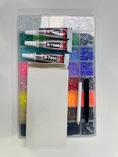 Zefy 40000 Pcs Resin Jelly Rhinestones for Bedazzling, 40 Colors 3mm Flatback Gems for Crafting, Bedazzling Kit with 3Pcs B7000 Glue for Clothing Shoes Nail Book Diamond Art thumbnail 8