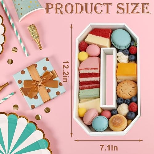 JUICYRAUL 2026 White Fillable Charcuterie Number Box Set,12.2" Paperboard Serving Trays, Food Display Decor for Graduation, Birthday & Anniversary Party thumbnail 2