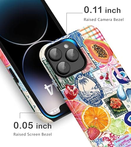 Amzfield Compatible with iPhone 15 Pro Max Case, Aesthetic Summer Phone Case Cute Fruit Lemon European Collage for Girl Women, Scratch Resistant Shockproof Protective Girly Case for iPhone 15 Pro Max thumbnail 4