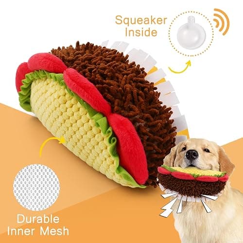 Prime Pets Plush Dog Toys Set, 3 Pack, Crinkle Squeaky Dog Toys, Food Shaped Pet Toy for Small Medium Large Dogs, Stuffed Puppy Chew Toy thumbnail 2