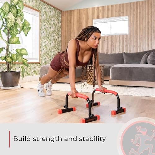 Rubberbanditz Parallette, Parallel Bars & Dip Station | At Home Gym Workout Equipment, L-Sit Bars & Calisthenics Equipment for Home. Perfect for Push Ups, Dips, Handstands & Gymnastics. thumbnail 7