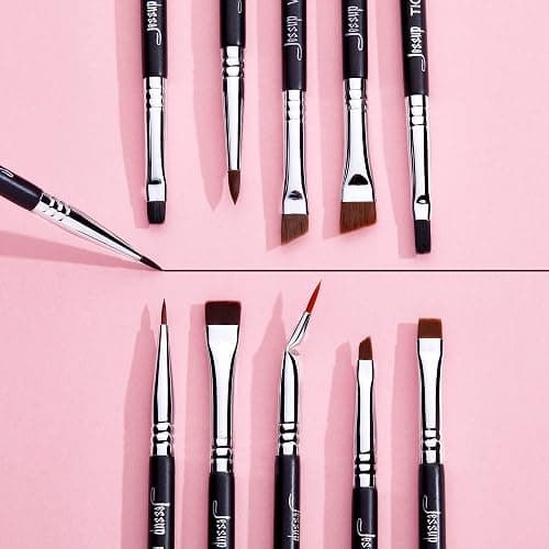 Jessup Eyeliner Brush Set, Professional Eye Liner Makeup Brushes 11pcs, Angled Flat Definer Ultra Fine Bent Pencil Point Eyeliner Brushes for Precision Liner, T324 thumbnail 6