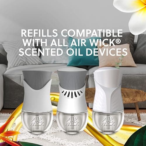 Air Wick Plug In Scented Oil Starter Kit, 2 Warmers + 6 Refills, Vanilla & Pink Papaya, Essential Oils, Air Freshener - Vanilla and Pink Papaya thumbnail 3