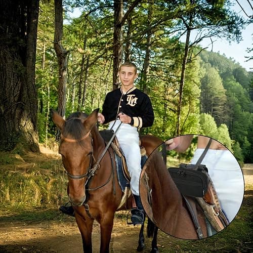 8.   Cosmos Horse Saddle Bag Pommel Pocket Saddle Horn Bag Cell Phone Holder Small Saddle Pouch for Holding Smartphone Keys Cards, Horse Tack Accessories thumbnail 7