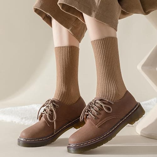 Flydo 6 Pack Women's Crew Socks - Cotton, Cute Casual Athletic Soft Aesthetic thumbnail 2