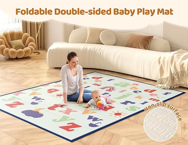 CoziBB Baby Playpen with Mat, 71" × 59" Extra Large Playpen for Toddler, Baby Playard with Breathable Mesh, Fence Play & Sleep Area for Indoor & Outdoor thumbnail 5
