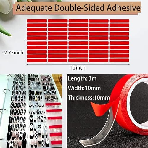 GUXACU Large Press On Nail Organizer 10 PCS Clear Empty Press On Nail Storage Press On Nail Packaging for Fake Nail Storage Nail Display Nail Salon Press On Nail Supplies Organizer with Nail Tape thumbnail 5