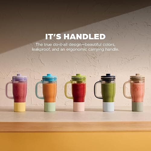 Ninja BlendBOSS | Personal Smoothie Blender & Tumbler | 26oz Travel Tumbler w/Leakproof Lid & Intergrated Chug Spout | AutoIQ Technololgy | 1200 Peak Watt | Lavender Lemonade | DB301PRBRN | (NEW) thumbnail 3