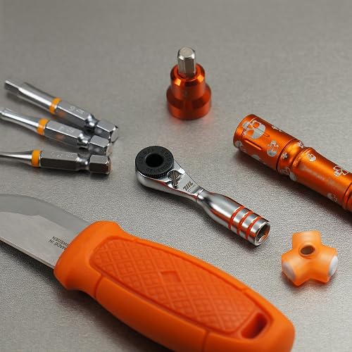 711L Mini Ratchet Wrench DUO - One of the World's Smallest 1/4" Ratchet Wrench For Tight Spaces - For Flat (32mm) and Standard (25mm) Double-ended Bit thumbnail 4